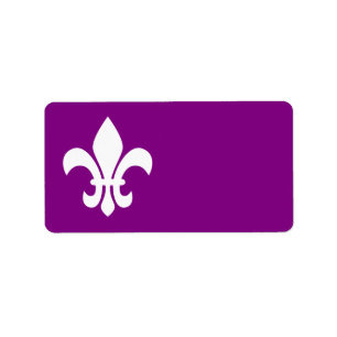 Etiqueta Fleur de Lys, púrpura e branca