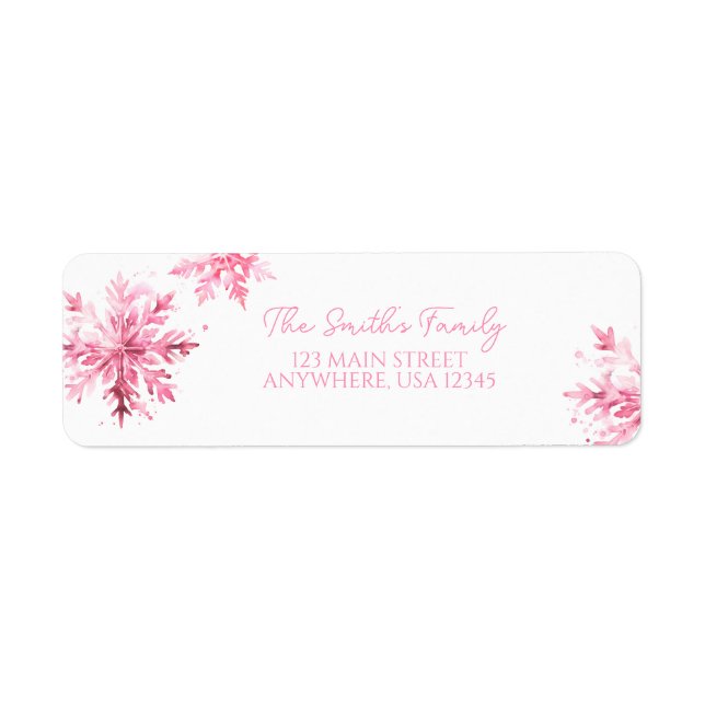 Etiqueta Floco de neve Aquarela Winter ONEderland Birthday (Frente)