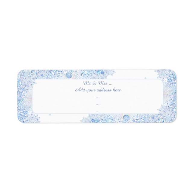 Etiqueta Floco de neve azul-gelo (Frente)