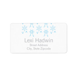 Etiqueta Floco de neve azul | Rótulo de Endereço de Devoluç