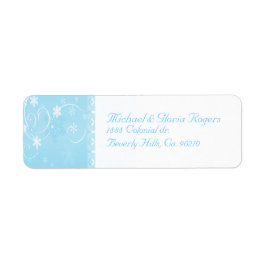 Etiqueta Floco de neve branco e azul