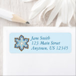 Etiqueta Floco de neve de inverno azul Hanukkah Chanukah<br><div class="desc">As etiquetas de endereço de devolução contêm um biscoito de açúcar azul fosco floco de neve de Natal. Criado de uma ilustração do marcador original. Não vê o que está procurando? Precisa de ajuda para a personalização? Entre em contato com Rebecca para ter algo projetado só para você.</div>