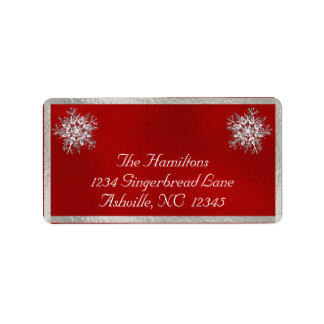 Etiqueta Floco de neve e Feriado de fita - Endereço de devo
