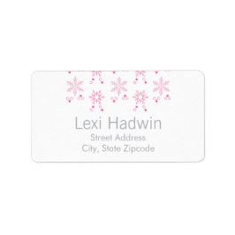 Etiqueta Floco de neve rosa | Rótulo de Endereço de Devoluç