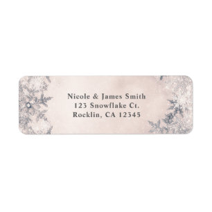 Etiqueta Flocos de Neve de Inverno Creme Branco Elegante