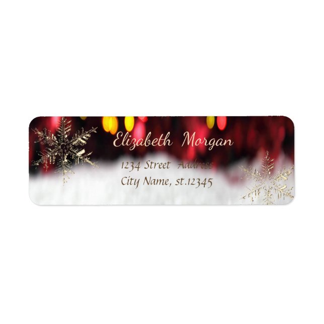 Etiqueta Flocos de Neve de Natal Modernos (Frente)