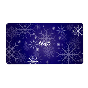 Etiqueta Flocos de neve PixDezines Branco + Azul