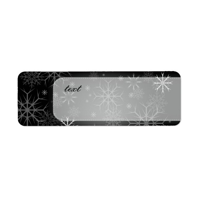 Etiqueta Flocos de Neve PixDezines Branco + Preto (Frente)