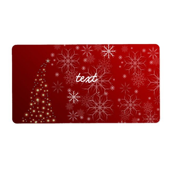 Etiqueta Flocos de Neve PixDezines Branco + Vermelho (Frente)