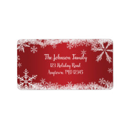 Etiqueta Flocos de Neve Vermelhos e Brancos Discurso da Fes