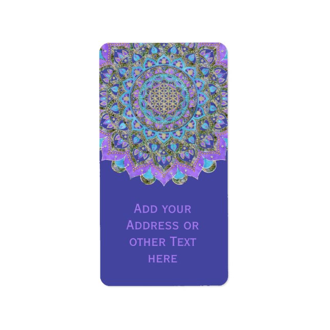 Etiqueta Flor Da Vida - Estilo De Mandala Índia 2 (Frente)
