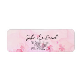 Etiqueta Flor de aquarela laranja rosa
