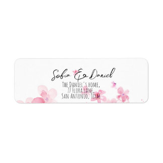 Etiqueta Flor de aquarela laranja rosa