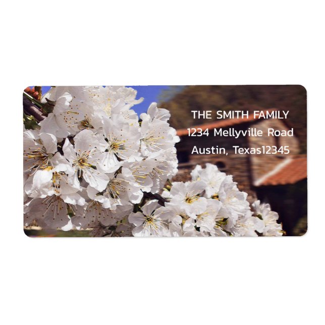 Etiqueta Flor de cereja. Primavera. (Frente)