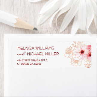 Etiqueta Flor de Cerejeira Rosa Branco | Casamento