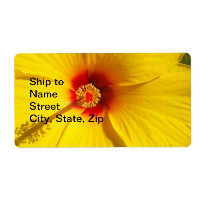 Etiqueta Flor de Hibiscus Amarelo (Frente)