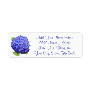 Etiqueta Flor de Hydrangea Azul