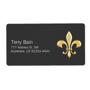 Etiqueta Flor de lis dourada