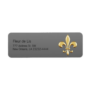 Etiqueta Flor de lis dourada