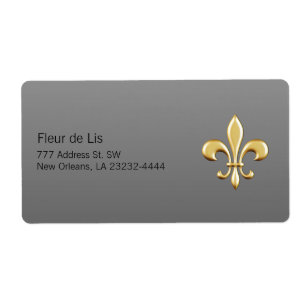 Etiqueta Flor de lis dourada