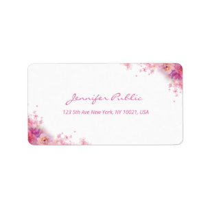 Etiqueta Flor de Rosas de Aquarela Elegante de Script Moder