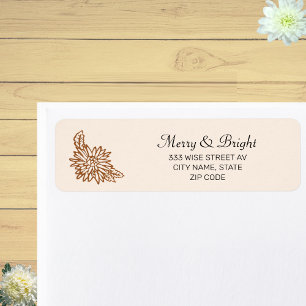 Etiqueta Flor personalizada em bege claro