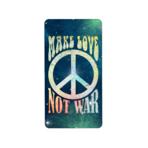 Etiqueta Flor Power Peace - Fazer Amor Não Guerra 1
