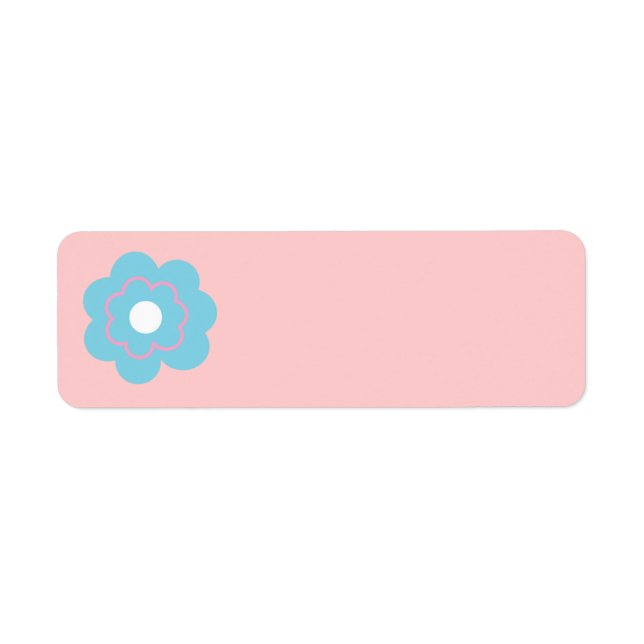 Etiqueta Flor rosa azul (Frente)