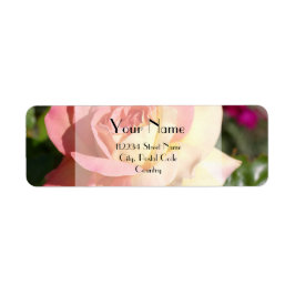 Etiqueta Flor rosa bonito e rosa amarela, sob medida