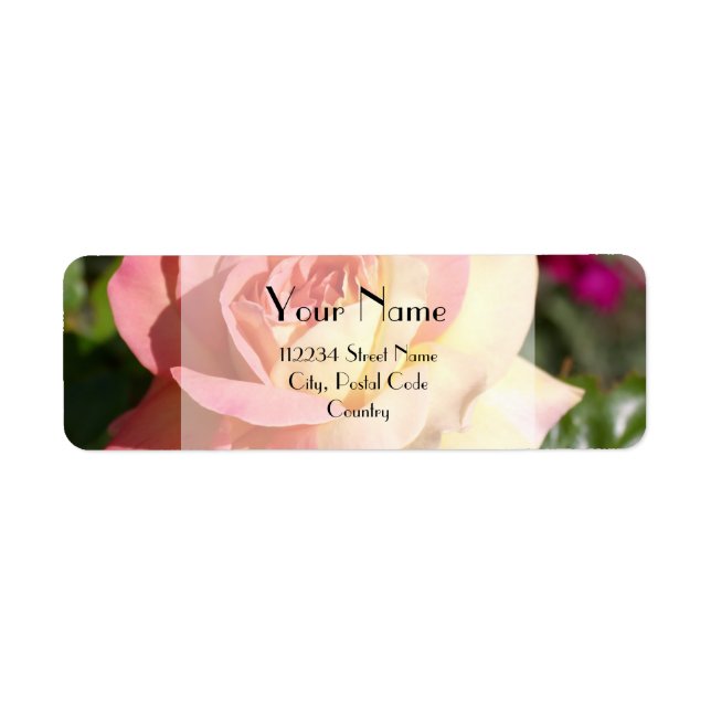 Etiqueta Flor rosa bonito e rosa amarela, sob medida (Frente)