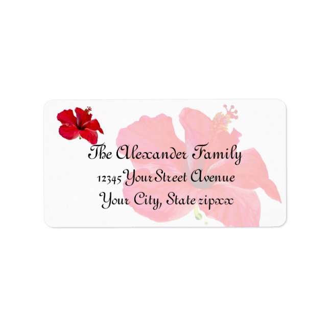 Etiqueta Flor Tropical Red Hibiscus (Frente)