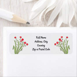 Etiqueta Flor vermelho acentuado