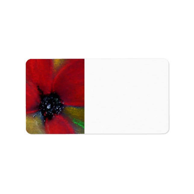 Etiqueta Flor Vermelho, Poppy. (Frente)