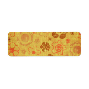 ETIQUETA FLORAL17 RETRO ORANGES TAN BURNT DISTRESSED TEXTUR