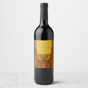 Etiqueta floral alaranjada do vinho de Ancara do