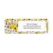 Floral amarelo papoilas-borboletas flores