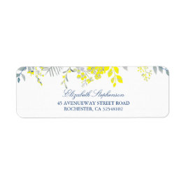 Etiqueta Floral azul e amarelo