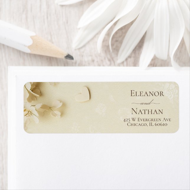 Etiqueta Floral Beige Primavera Summer Wedding (Insitu)