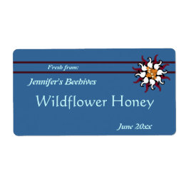 Etiqueta Floral Borgonha com Bandeiras de Stripes