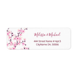 Etiqueta Floral Cherry Blossoms Pink White |  Wedding