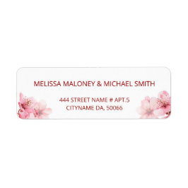 Etiqueta Floral Cherry Blossoms Pink White |  Wedding