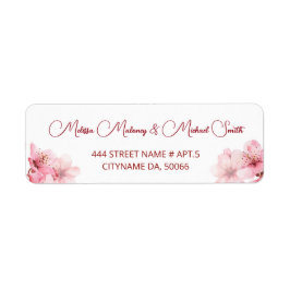 Etiqueta Floral Cherry Blossoms Pink White |  Wedding