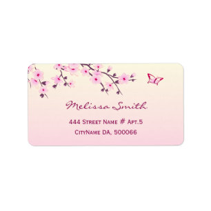 Etiqueta Floral Cherry Blossoms Rosa Girly