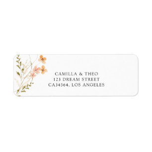 Etiqueta floral de aquarela, elegante moderno, giro moderno