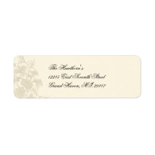Etiqueta floral de Avery do creme da embaixada