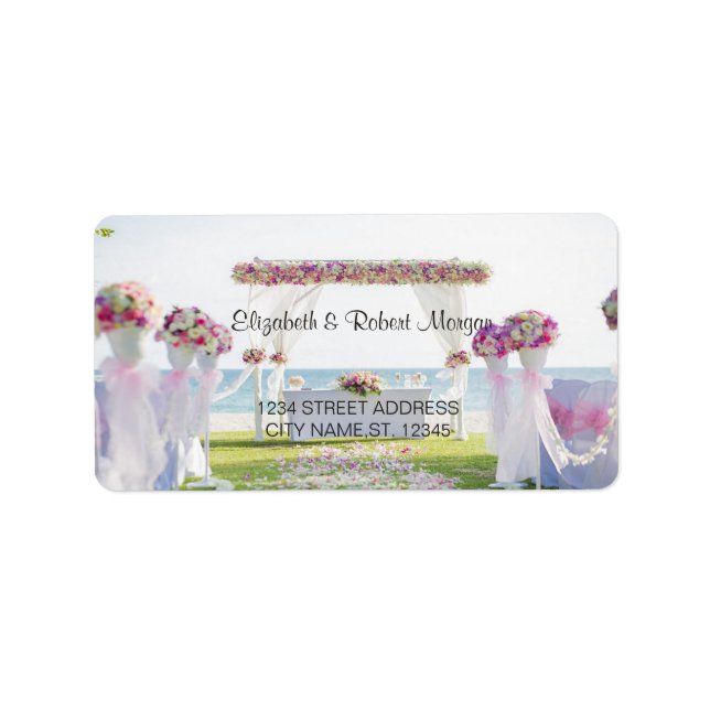 Etiqueta Floral de Casamento na Praia (Frente)