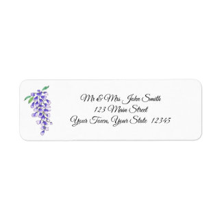 Etiqueta Floral de Flor de Wisteria Azul
