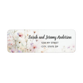 Etiqueta Floral de Flor Silvestre Personalizado em Aquarela