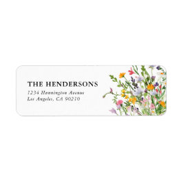 Etiqueta Floral de Flores Silvestres Elegantes