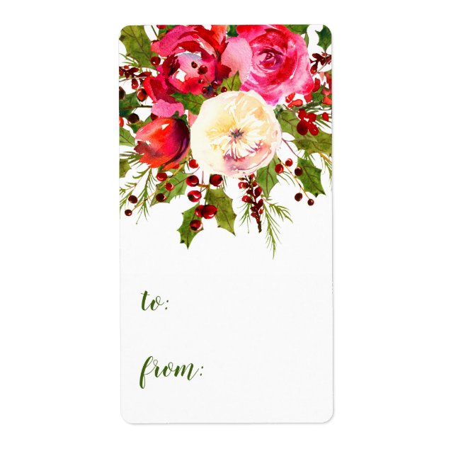 Etiqueta Floral de Natal (Frente)